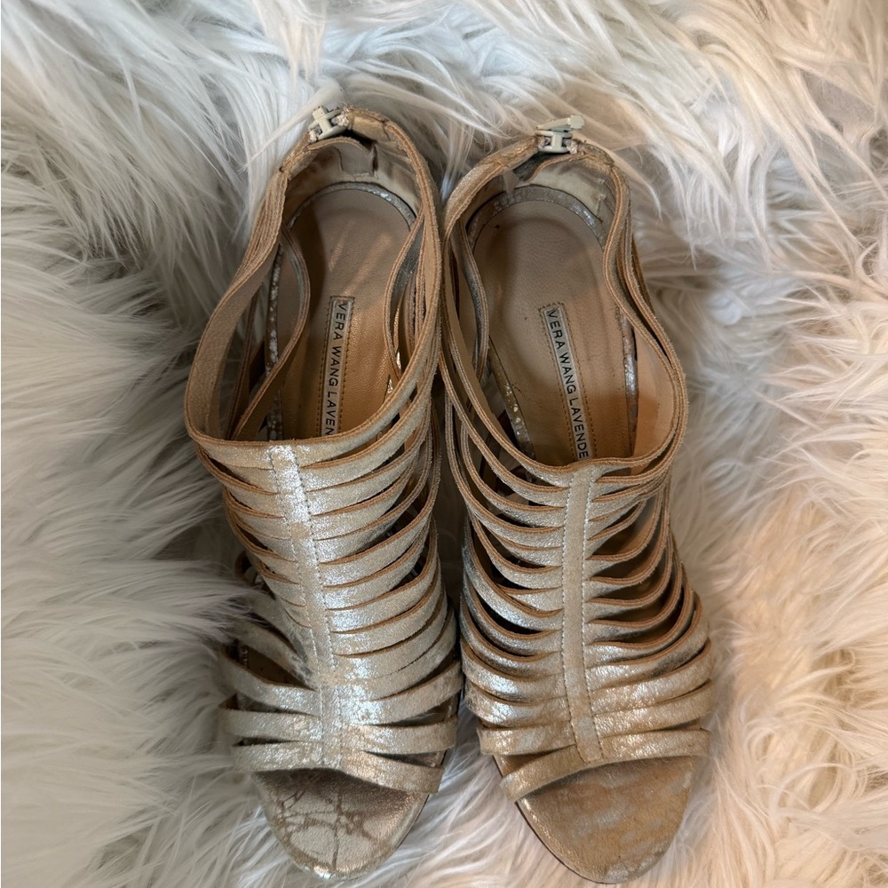Vera Wang Lavender Metallic platform heels